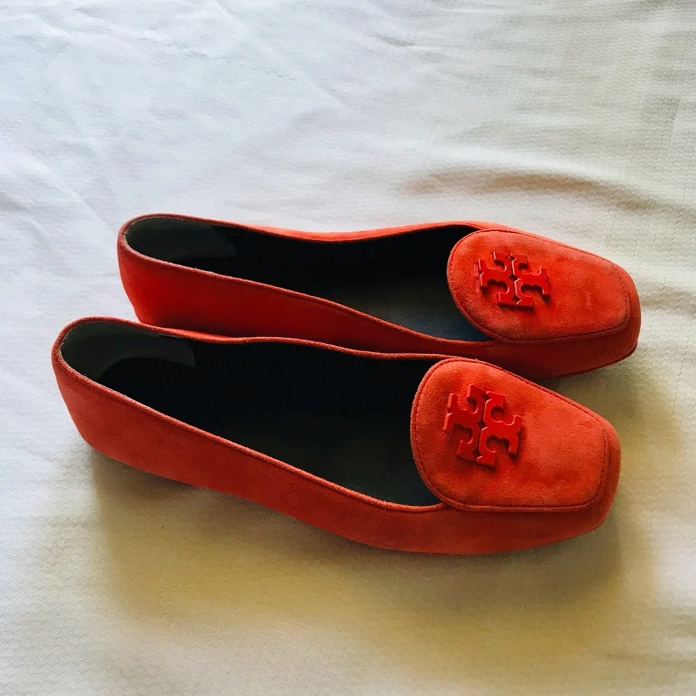Tory Burch Women's Orange Suede Loafers